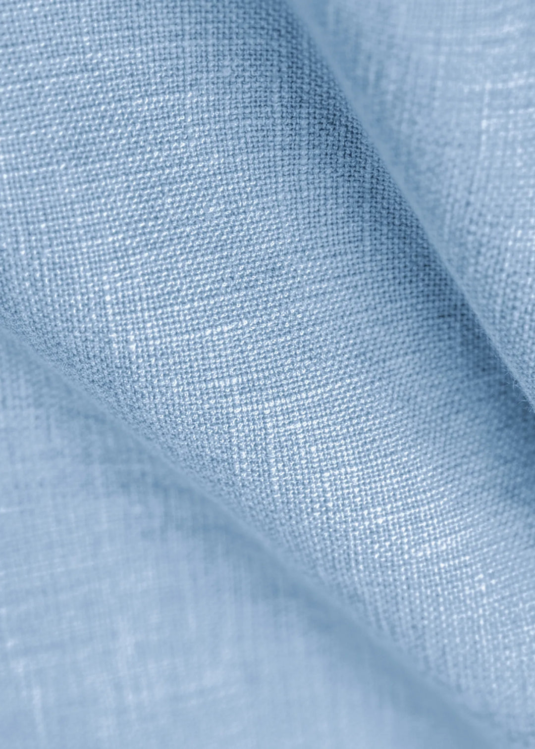 Sarang - Mandarin Collar Deep Placket Pure Linen Short Kurta - Olympic Blue