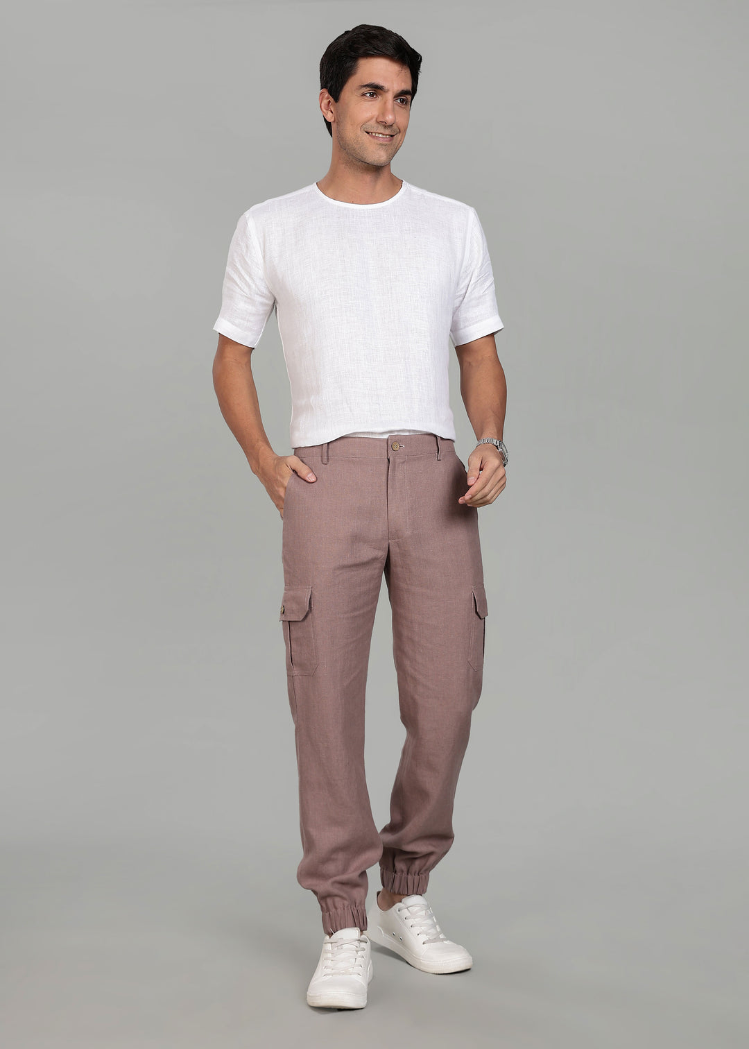Finn - Linen Joggers - Muted Brown