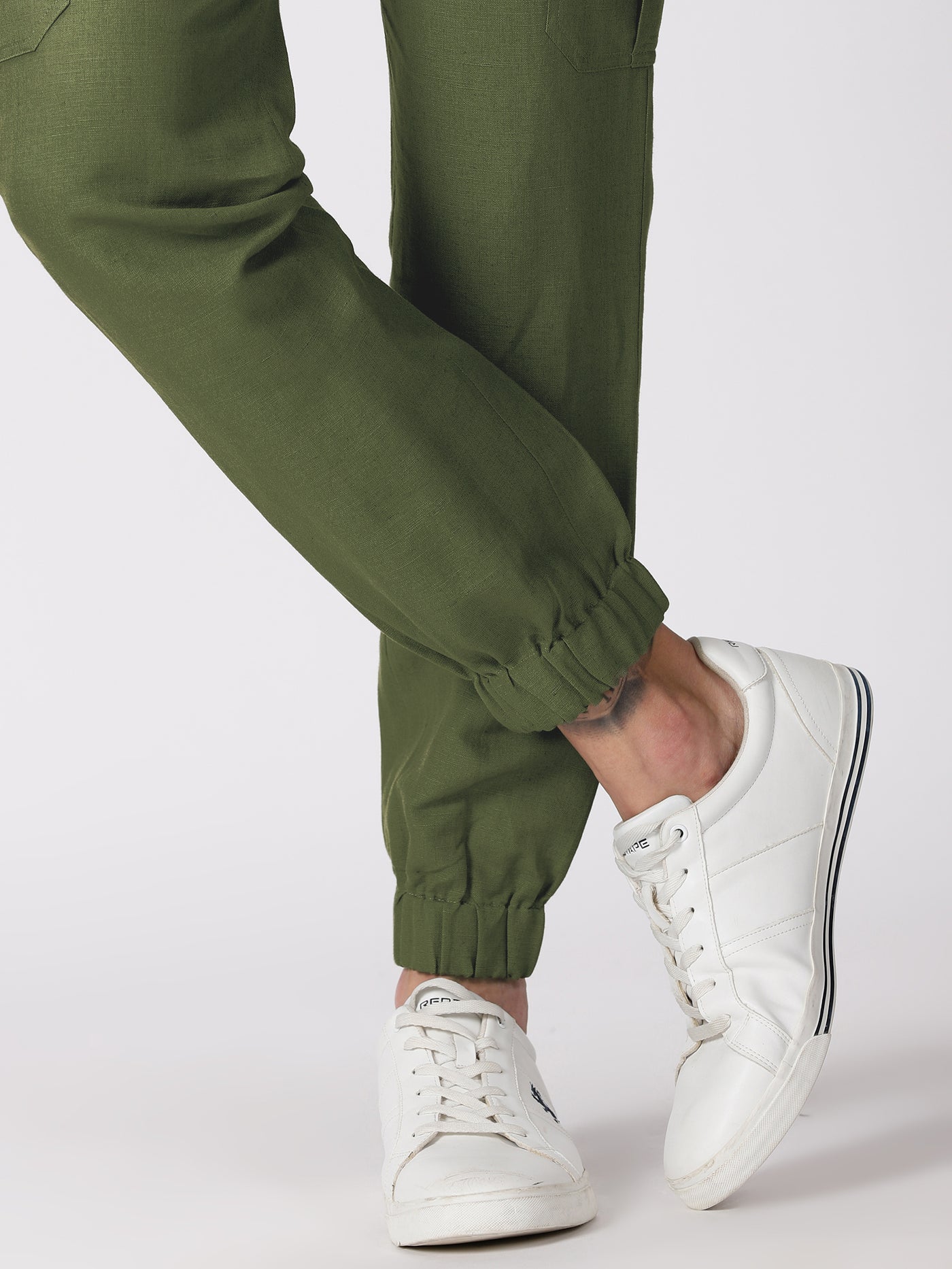 Finn - Linen Joggers - Military Green