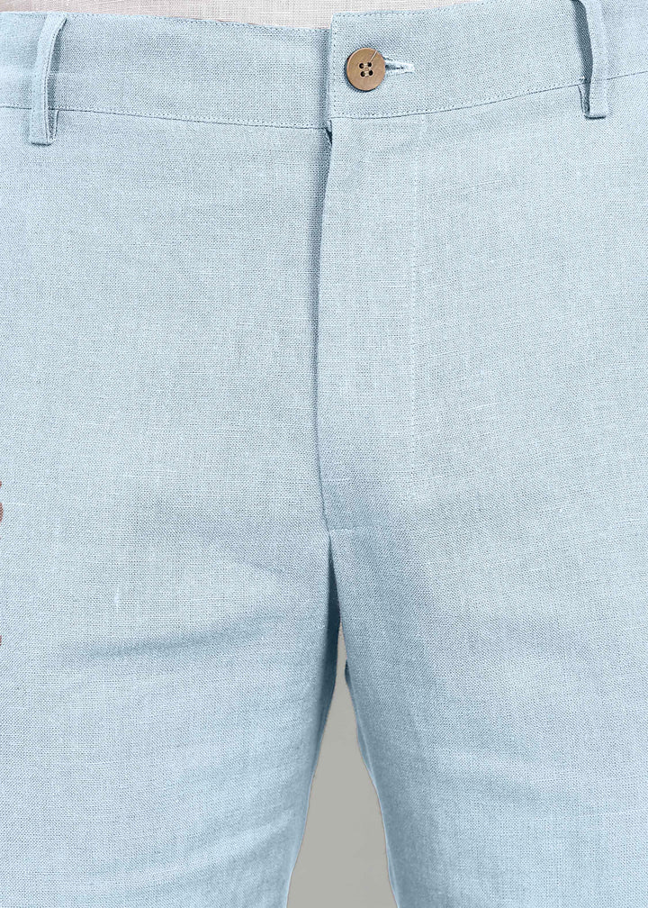 Finn - Linen Joggers - Pastel Blue