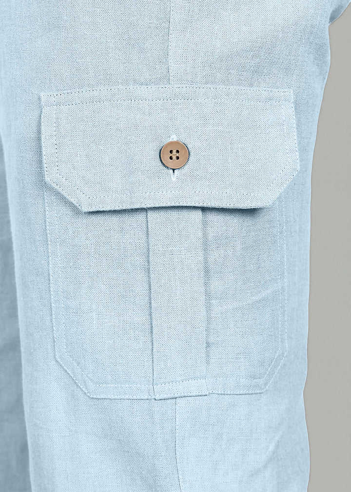 Finn - Linen Joggers - Pastel Blue