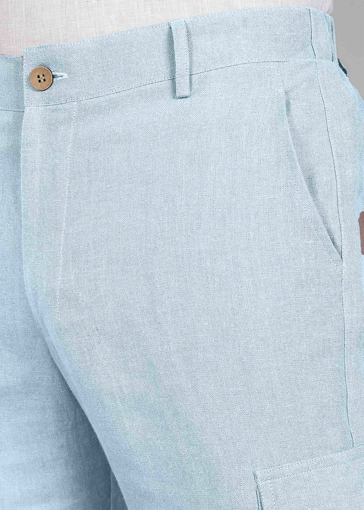 Finn - Linen Joggers - Pastel Blue