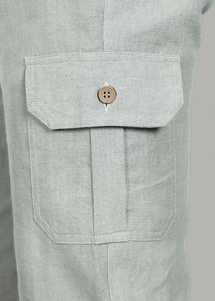 Finn - Linen Joggers - Slow Green