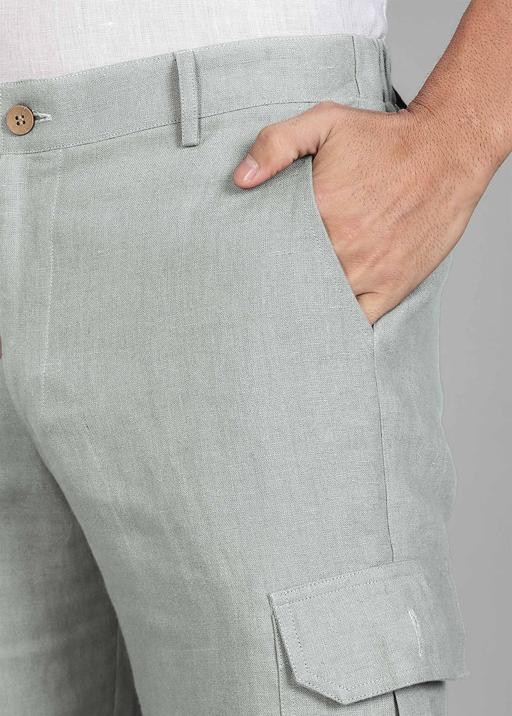 Finn - Linen Joggers - Slow Green