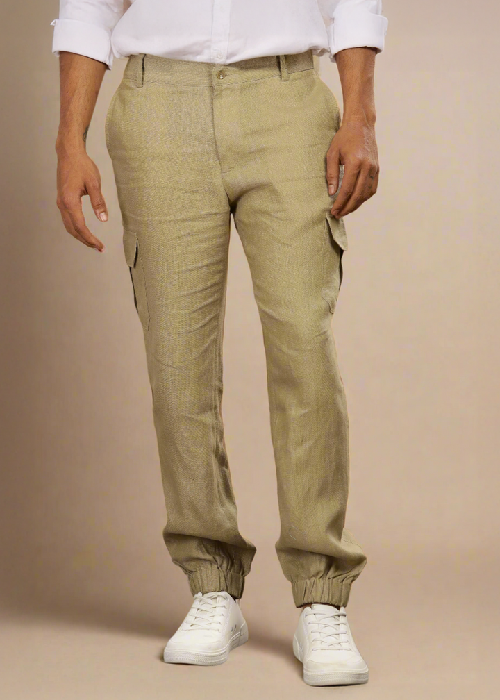 Finn - Linen Joggers - Sage Green