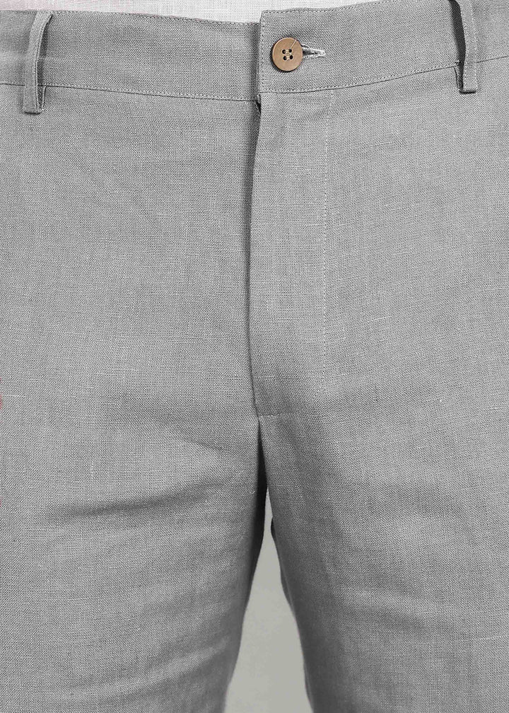 Finn - Linen Joggers - Steel Grey