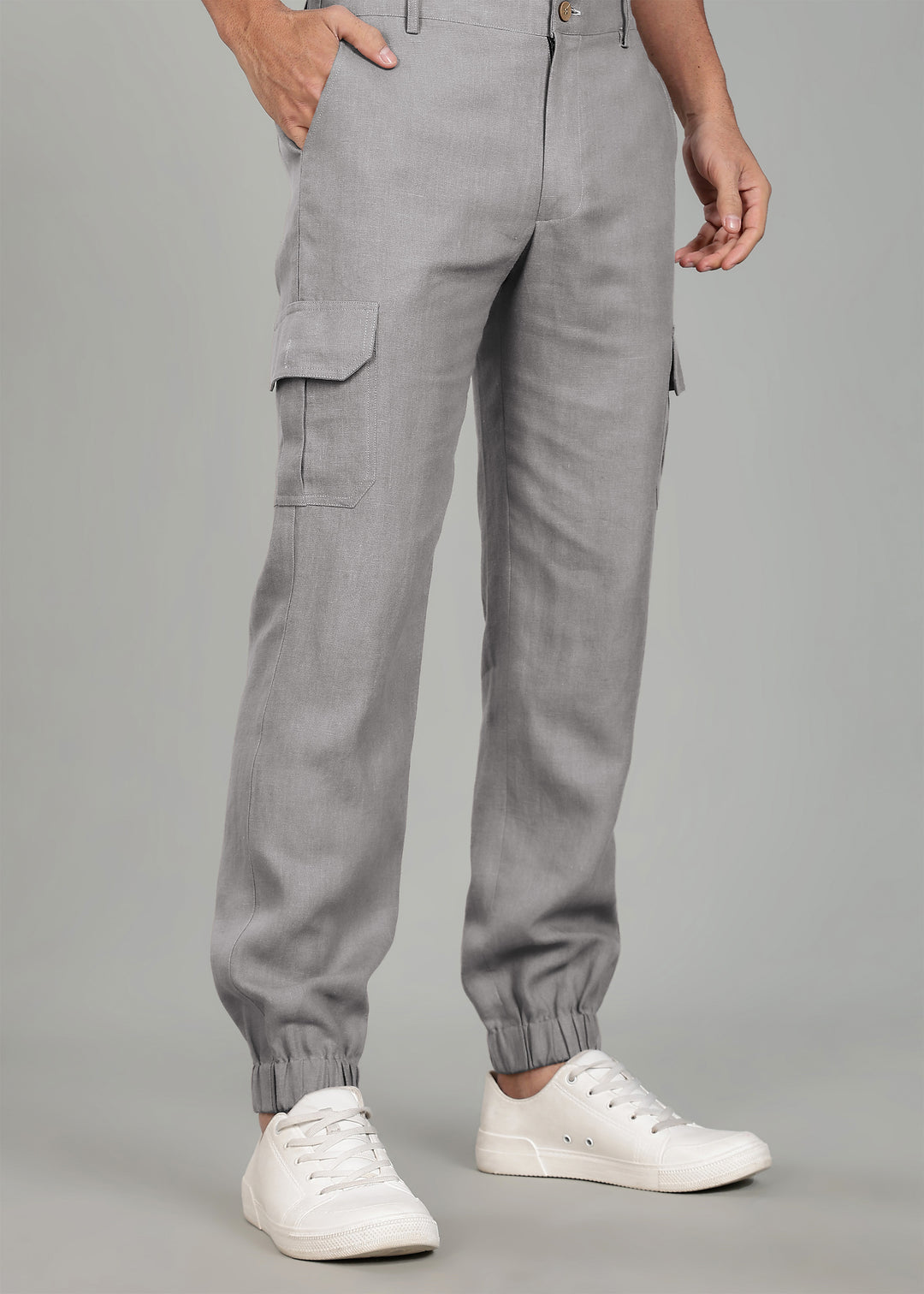 Steel Grey Linen Jacket & Jogger Co-Ord Set