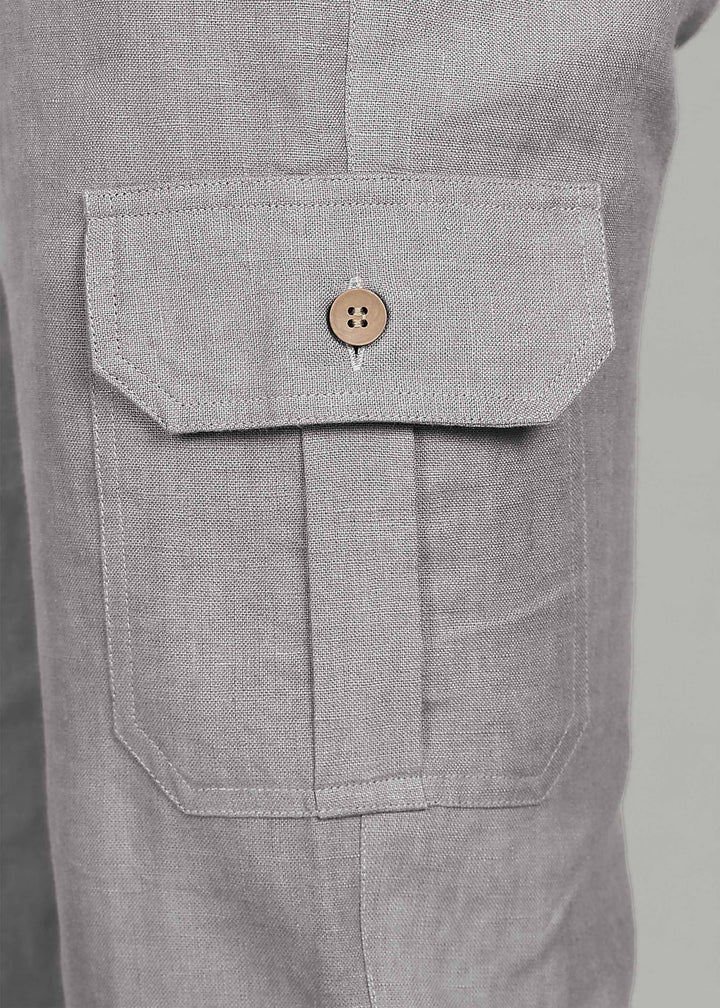 Finn - Linen Joggers - Steel Grey