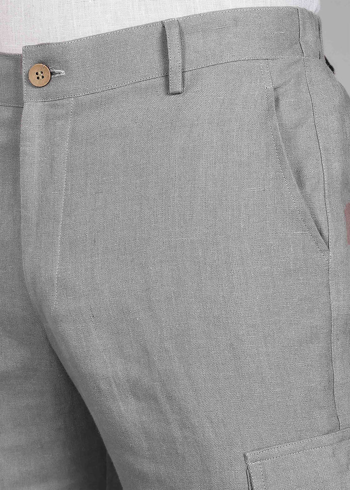 Finn - Linen Joggers - Steel Grey