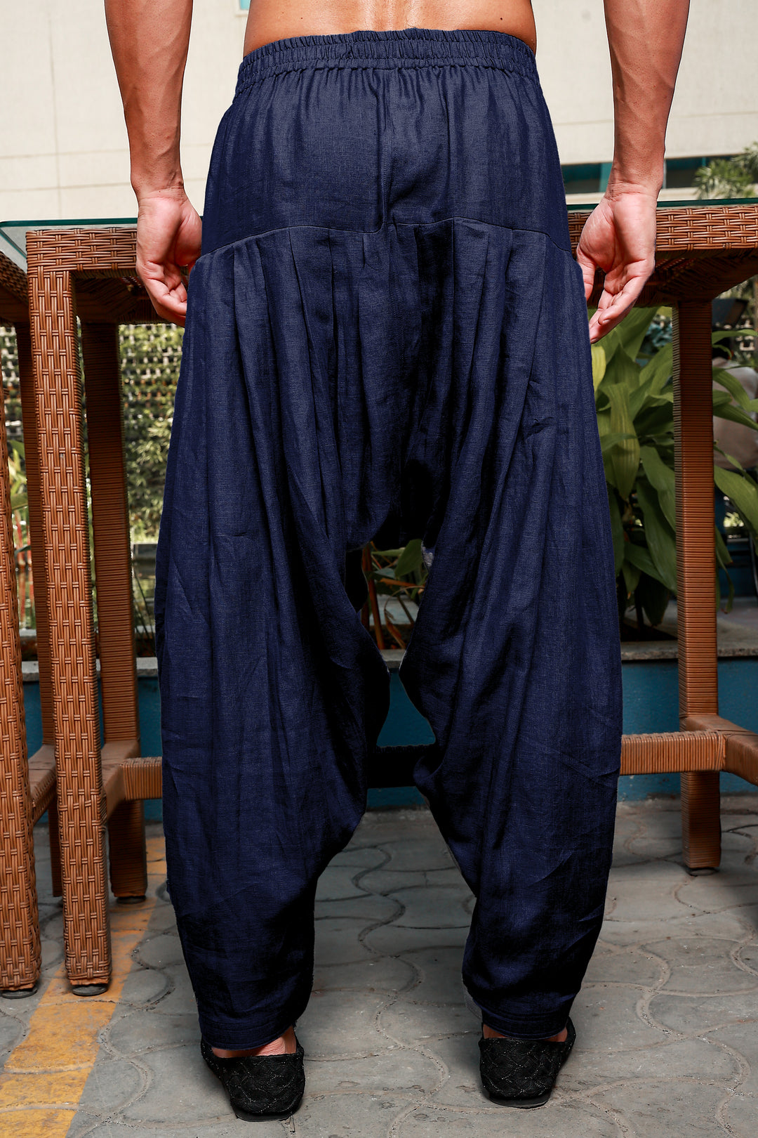 Han - Pure Linen Pathani Pyjama - Dark Blue