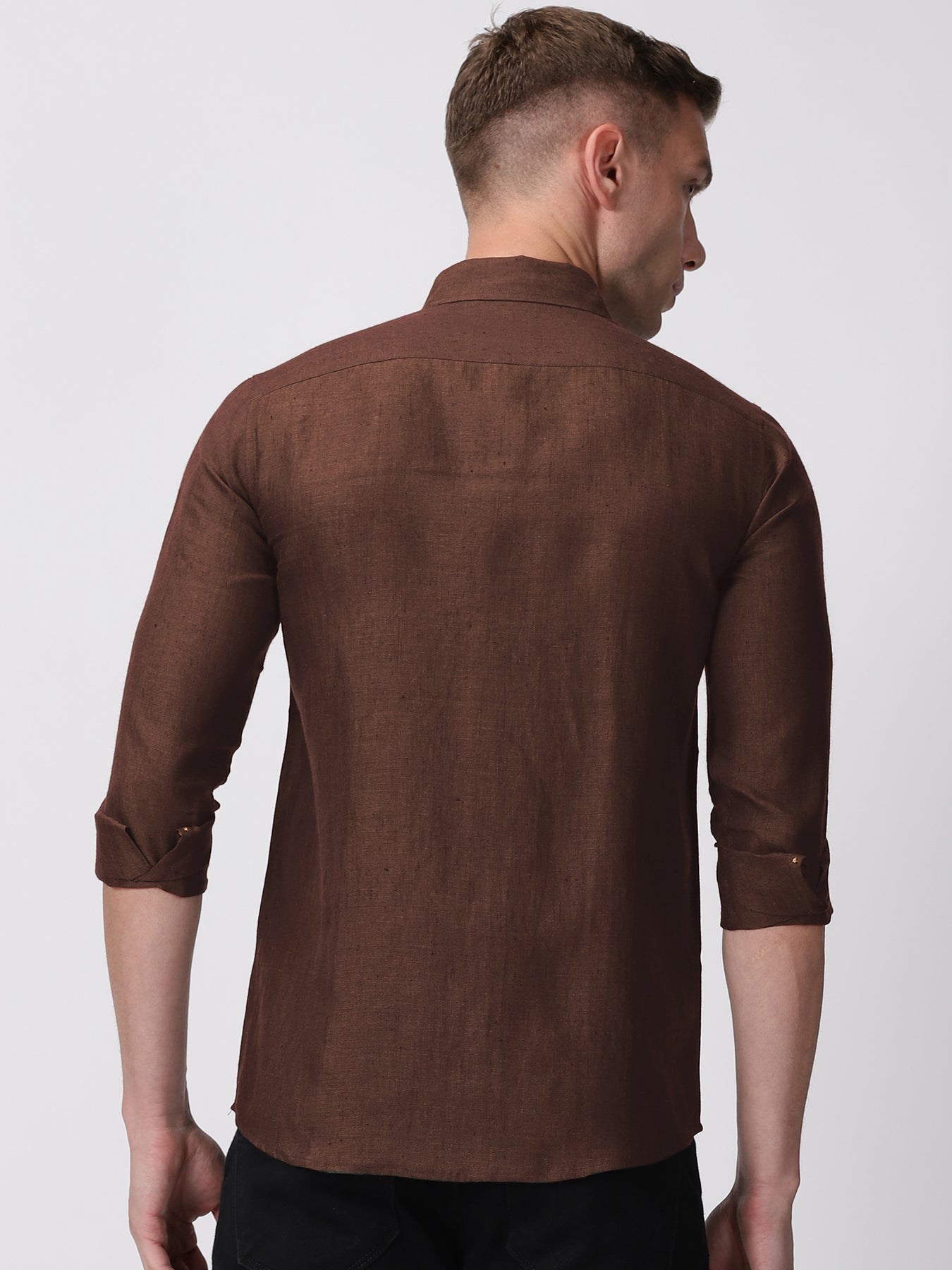 Coffee Brown Pure Linen Full Sleeve Shirt – Linen Trail