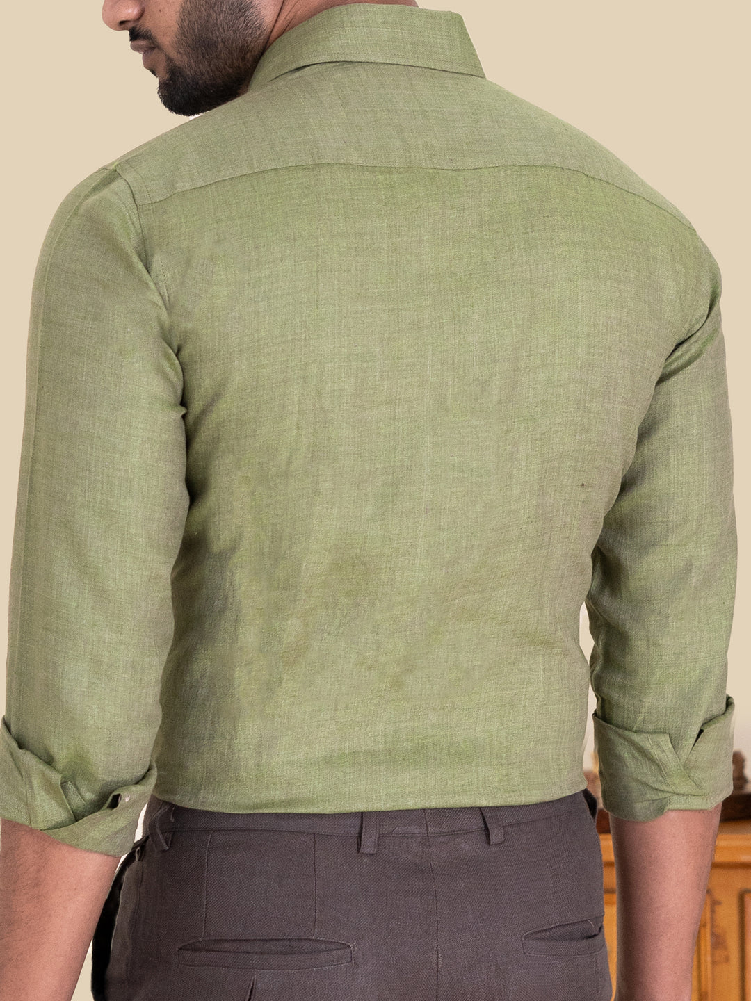 Harvey - Pure Linen Full Sleeve Shirt - Jade Green