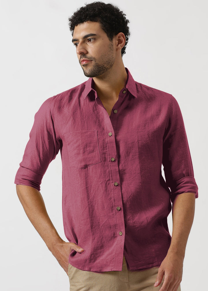 Harvey - Pure Linen Full Sleeve Shirt - Twilight Purple