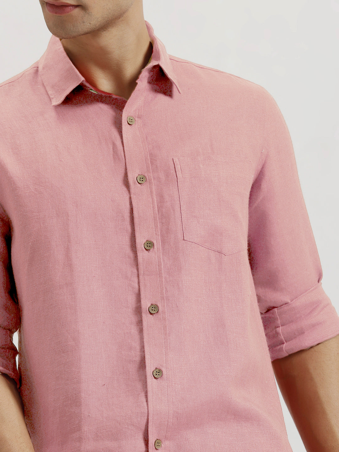 Pink Pure Linen Full Sleeve Shirt Linen Trail Pink Pure Linen Full Sleeve Shirt Linen Trail