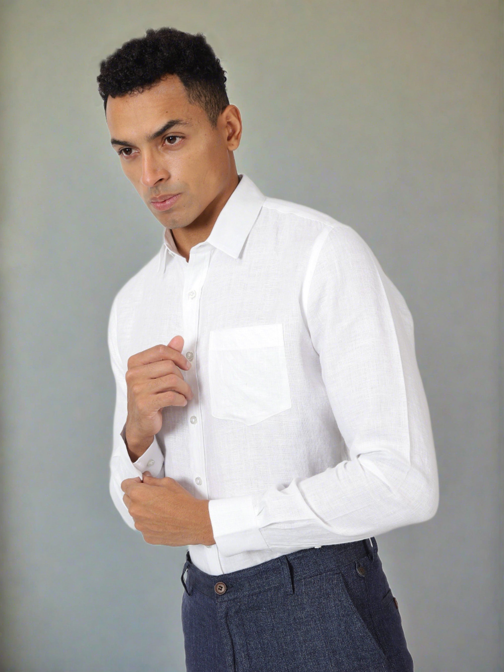 White Pure Linen Full Sleeve Shirt – Linen Trail