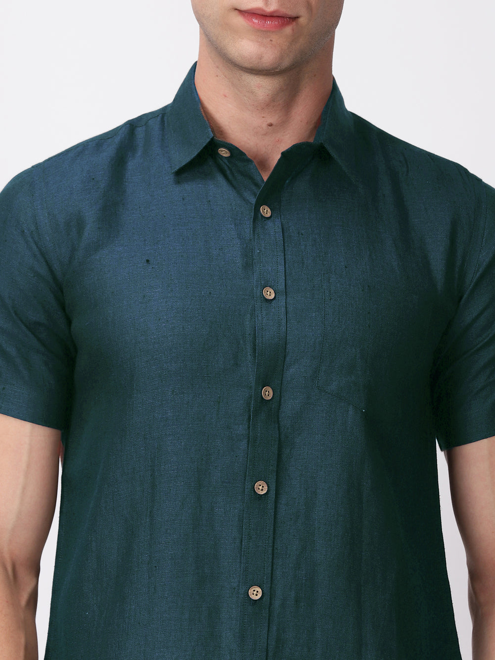 Harvey - Pure Linen Half Sleeve Shirt - Midnight Blue