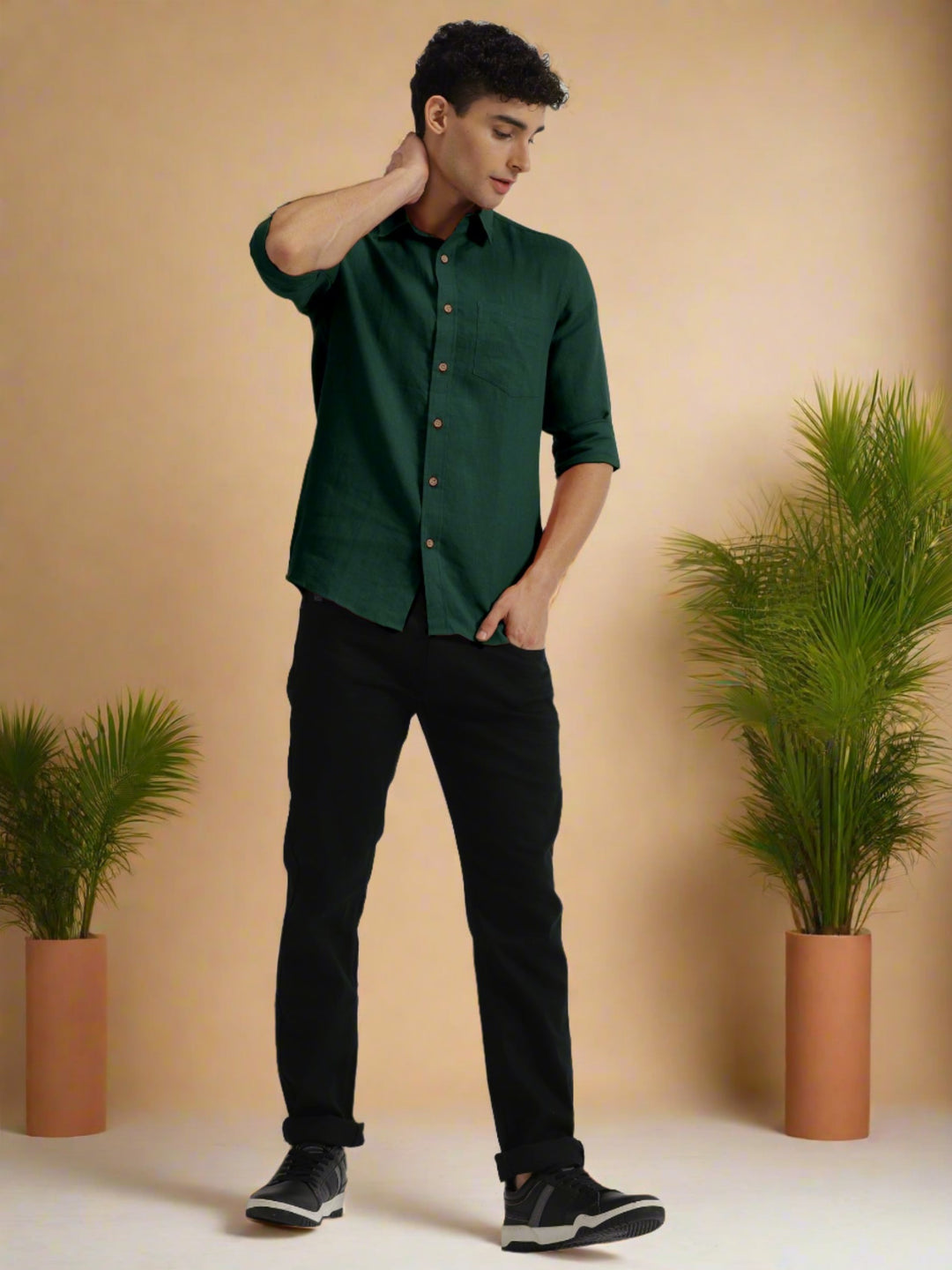 green dress shirt combination Hisdern Non-iron Green Dress Shirt and Floral Tie L