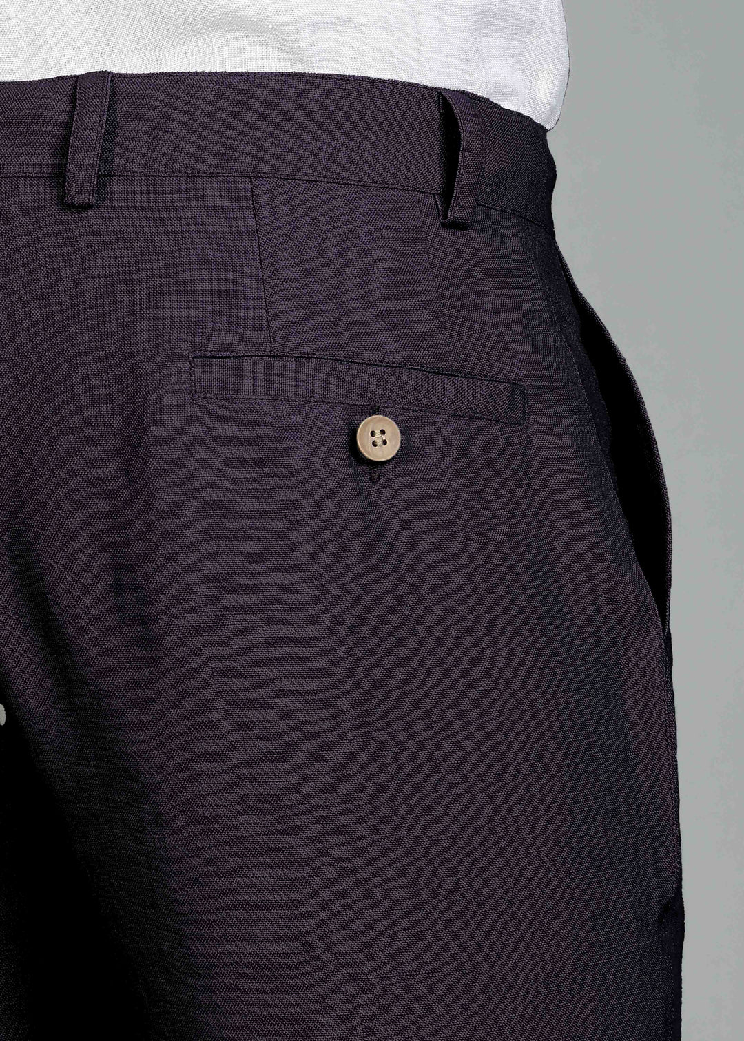 Ian Pure Linen Trousers - Dusky Violet