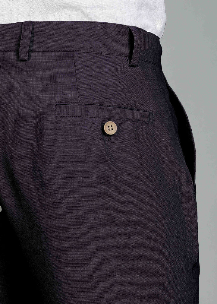 Ian Pure Linen Trousers - Dusky Violet