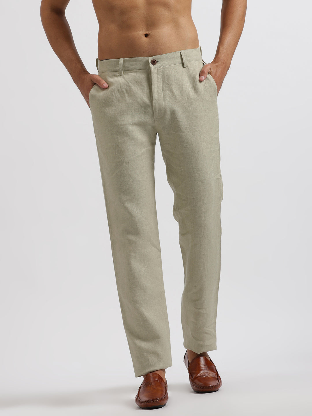 Ian Pure Linen Trousers - Ecru