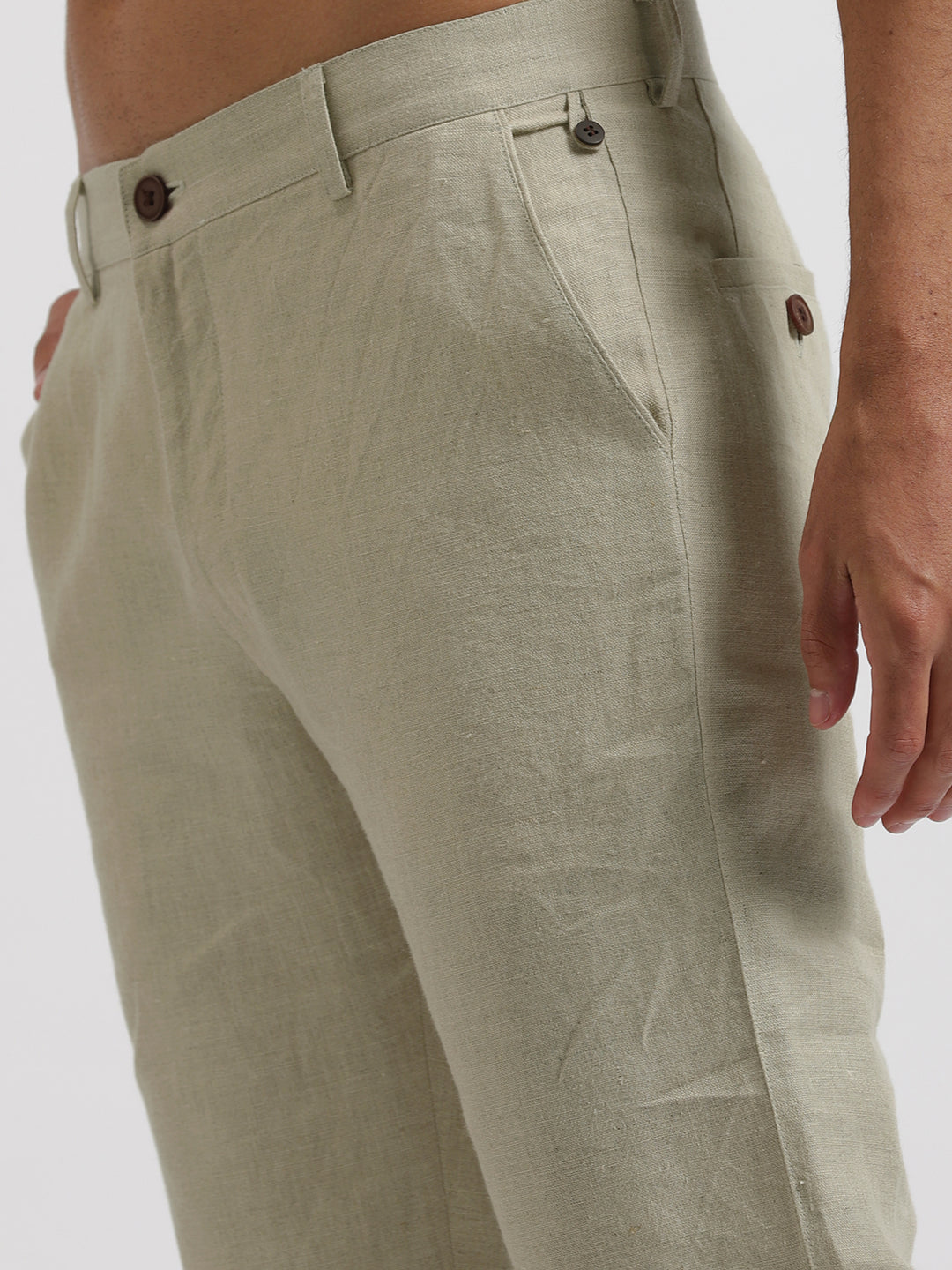 Ian Pure Linen Trousers - Ecru