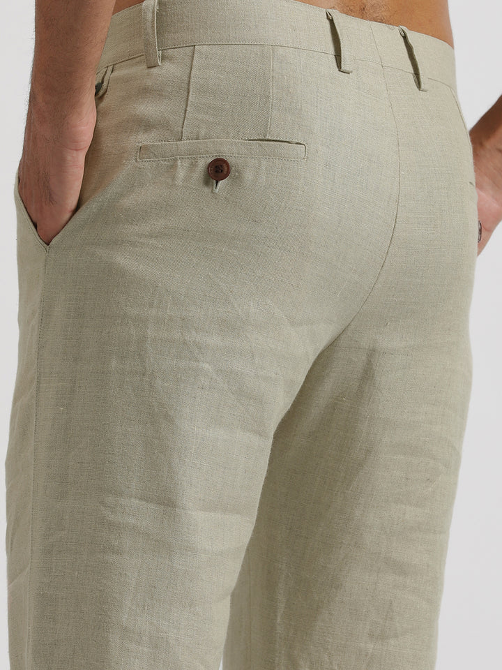 Ian Pure Linen Trousers - Ecru