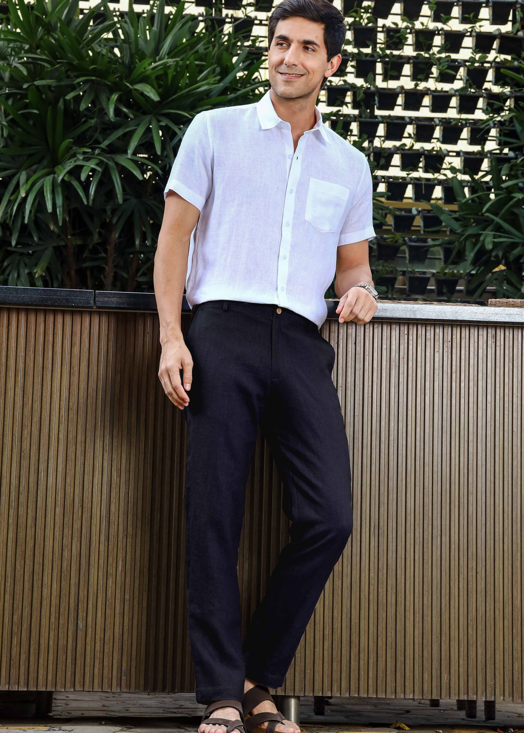 Ian Pure Linen Trousers - Regal Blue