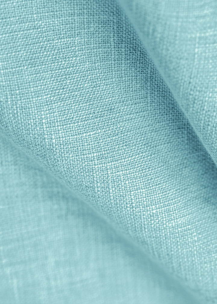 Winston - Pure Linen Button Down Full Sleeve Shirt with Concealed Placket - Ice Blue