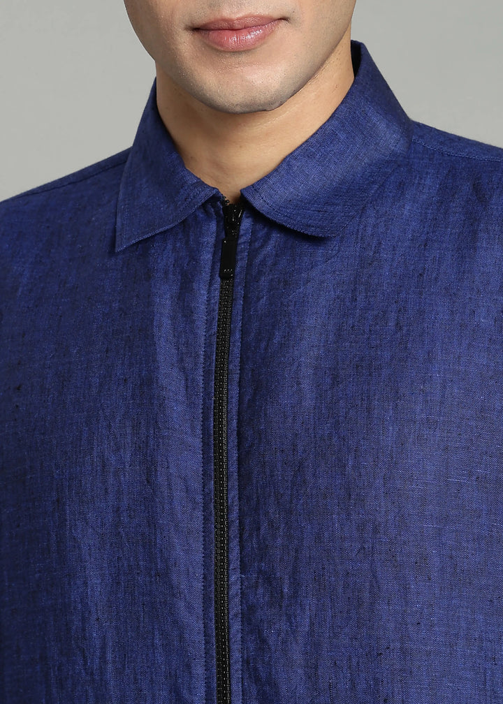 Oakley - Pure Linen Light Weight Overshirt  - Prussian Blue