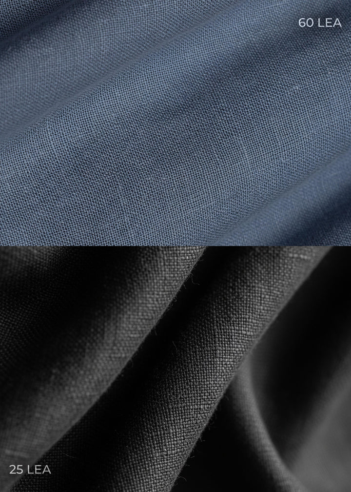 Executive Grey Linen Set - Trevor Half Sleeve Shirt Blue Grey and Ian Trousers Black