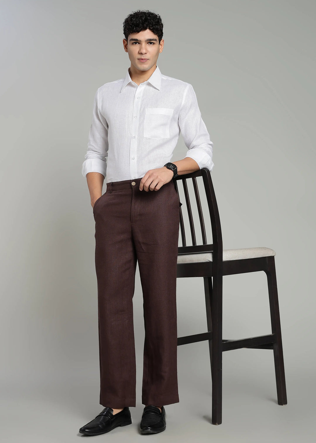 Victor - Pure Linen Full Sleeve Shirt With Box Pleat - White