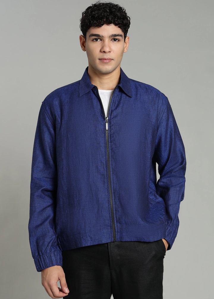 Oakley - Pure Linen Light Weight Overshirt  - Prussian Blue