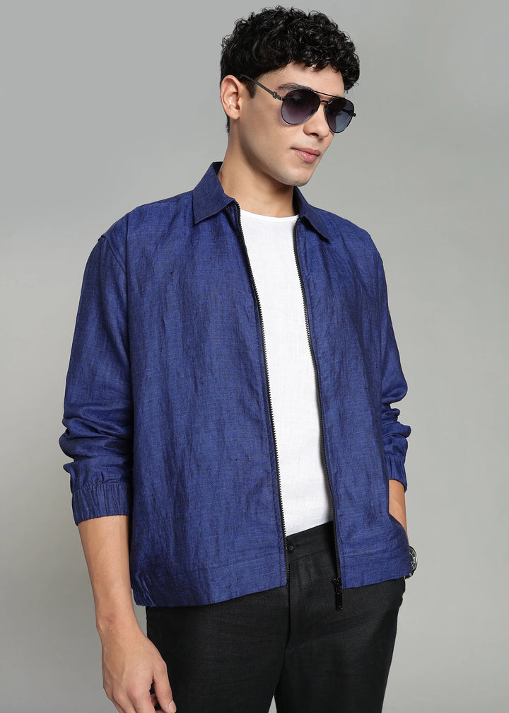 Oakley - Pure Linen Light Weight Overshirt  - Prussian Blue