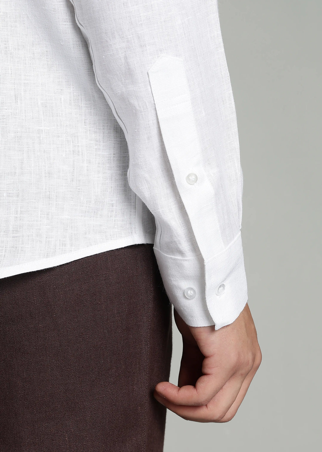 Victor - Pure Linen Full Sleeve Shirt With Box Pleat - White