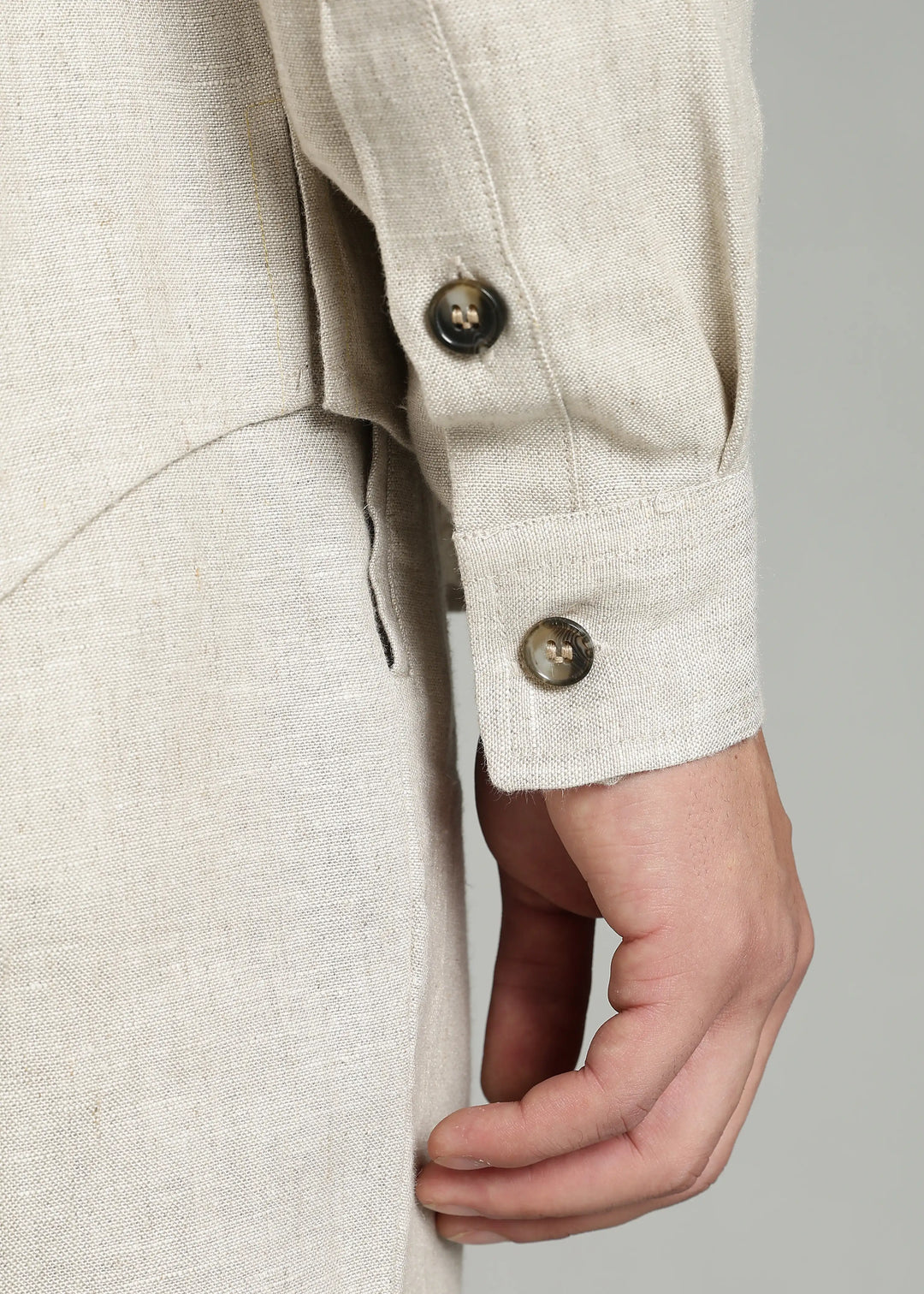 Leonard - Pure Linen Utility Shacket - Ecru