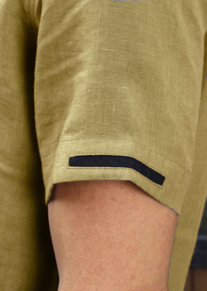 Jack - Pure Linen Polo T-Shirt - Golden Olive Green