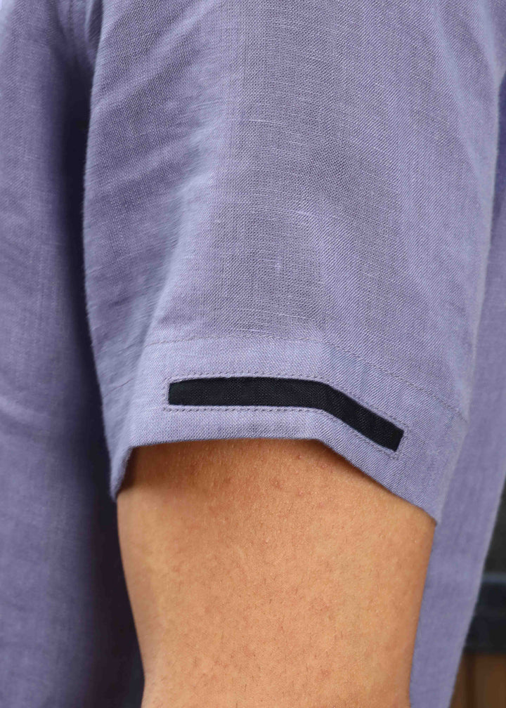 Jack - Pure Linen Polo T-Shirt - Lavender Violet