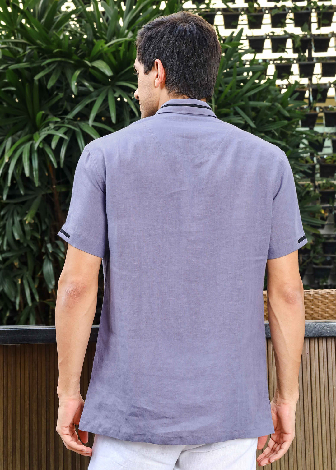 Jack - Pure Linen Polo T-Shirt - Lavender Violet