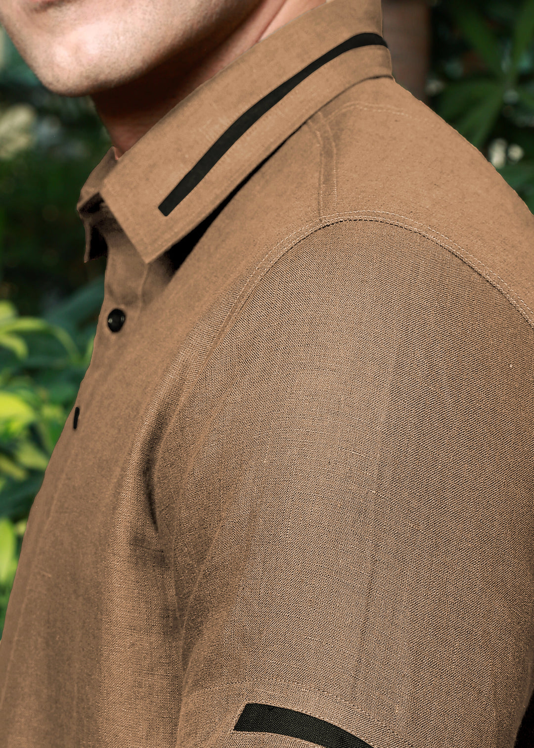 Jack - Pure Linen Polo T-Shirt - Oakwood Brown