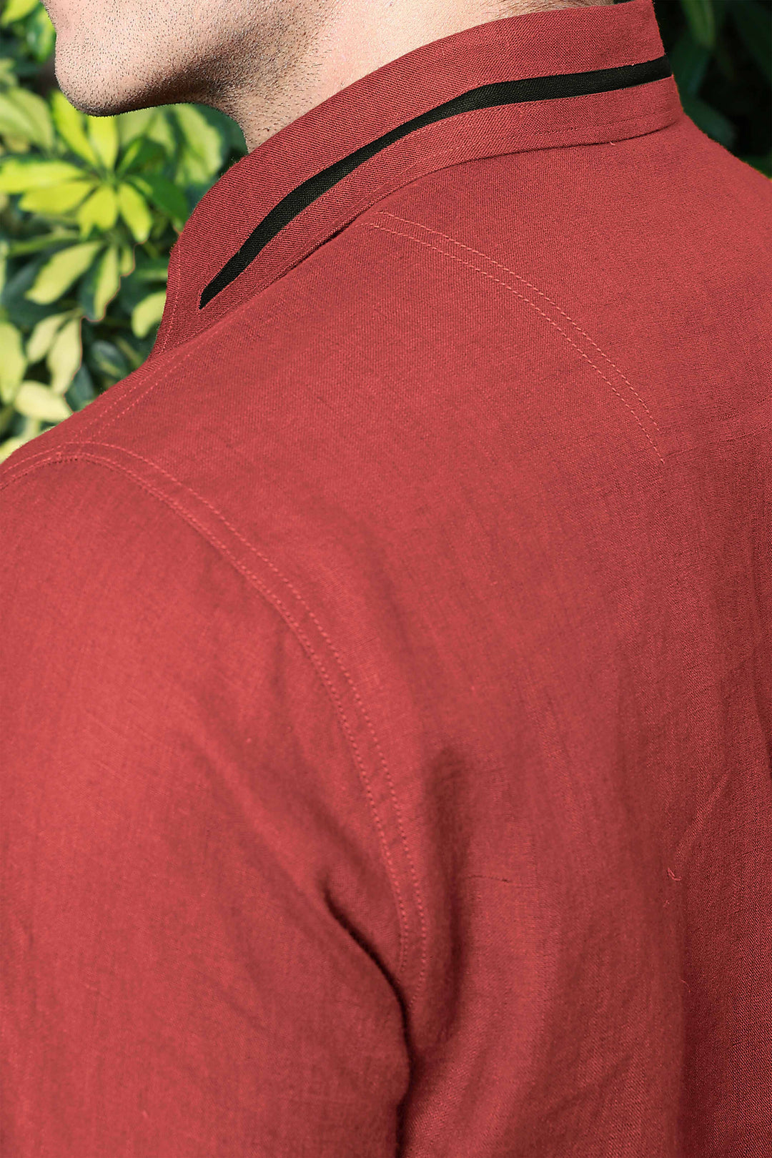 Jack - Pure Linen Polo T-Shirt - Terracotta Red