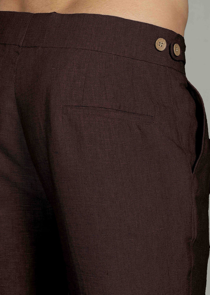 Juan - Pure Linen Italian Inspired Formal Trousers – Cocoa Brown