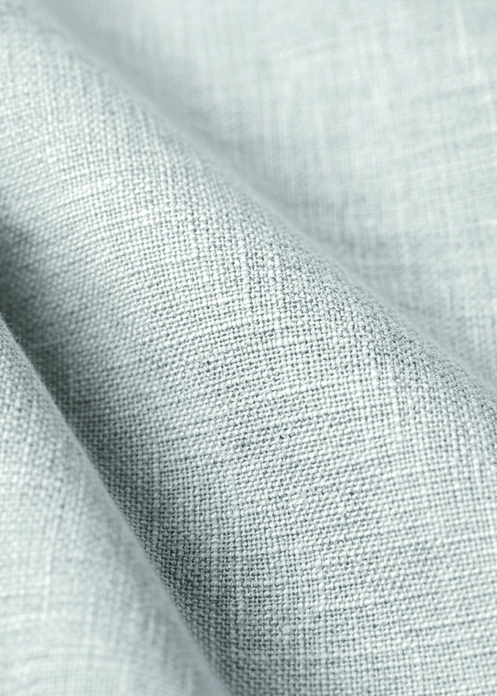 Simon - Pure Linen Stitch Detail Short Sleeve T-Shirt - Light Blue