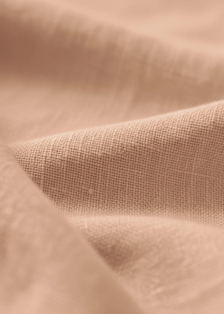 Ted - Pure Linen Short Sleeve Shirt - Light Cinnamon