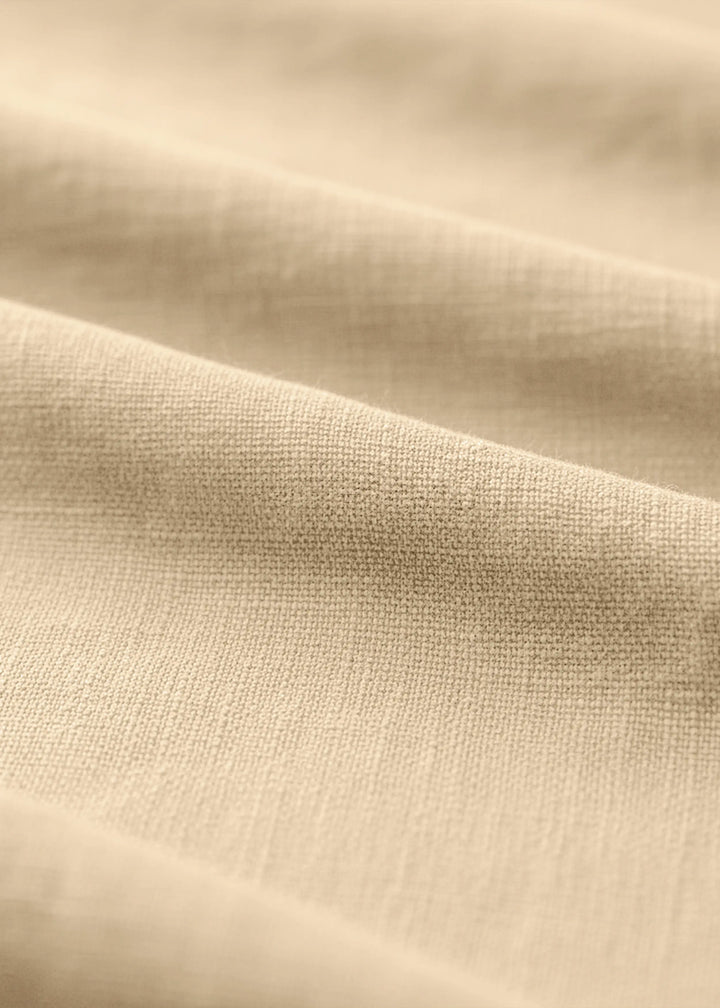 Ted - Pure Linen Short Sleeve Shirt - Light Tea Yellow