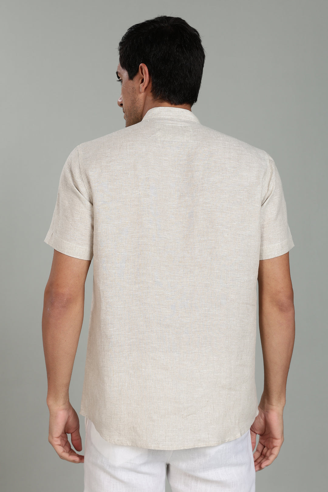 Ziv -  Pure Linen Half Sleeve Kurta - Ecru