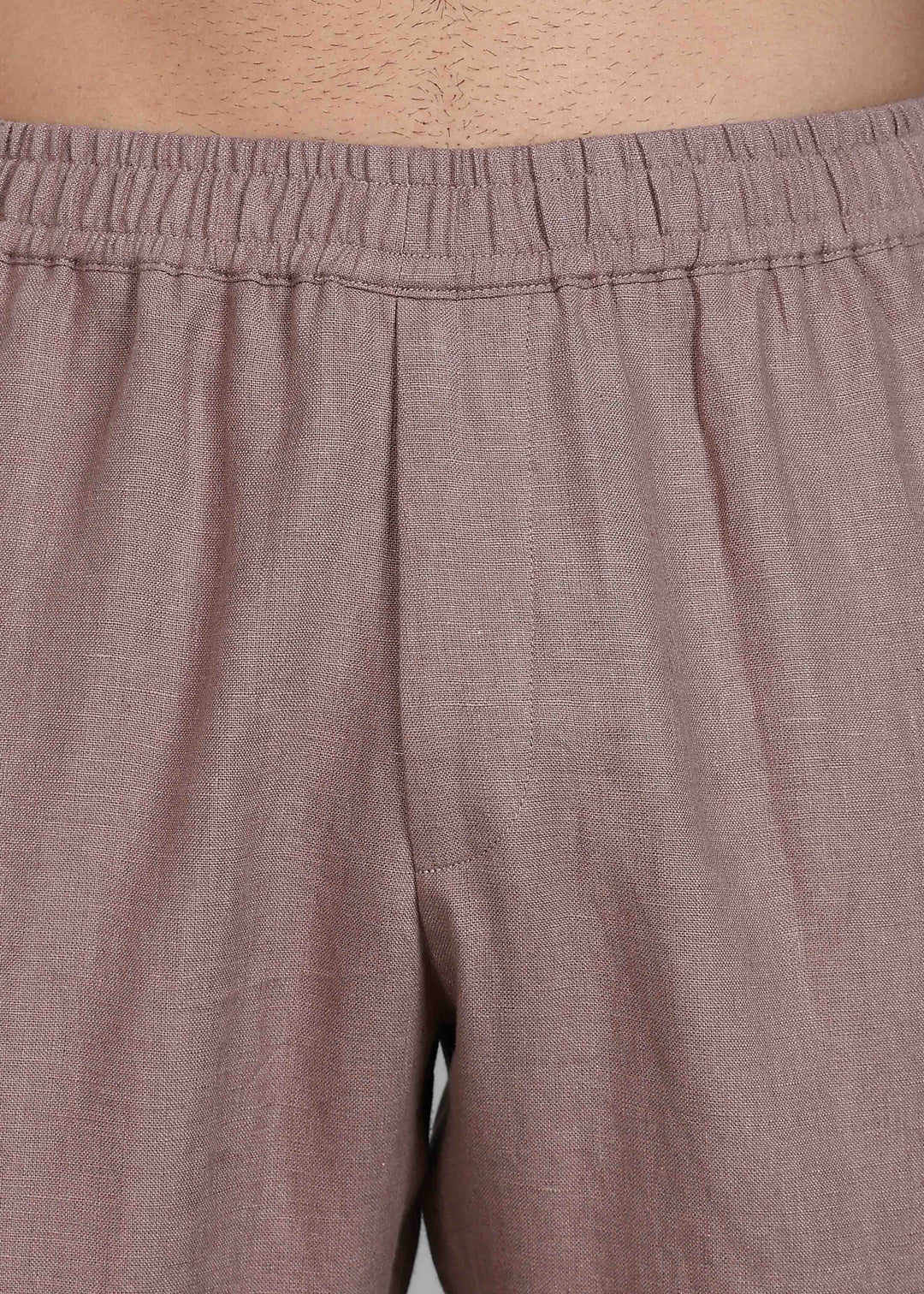 Ivo -  Pure Linen Casual Relaxed Elastic Pants - Muted Brown