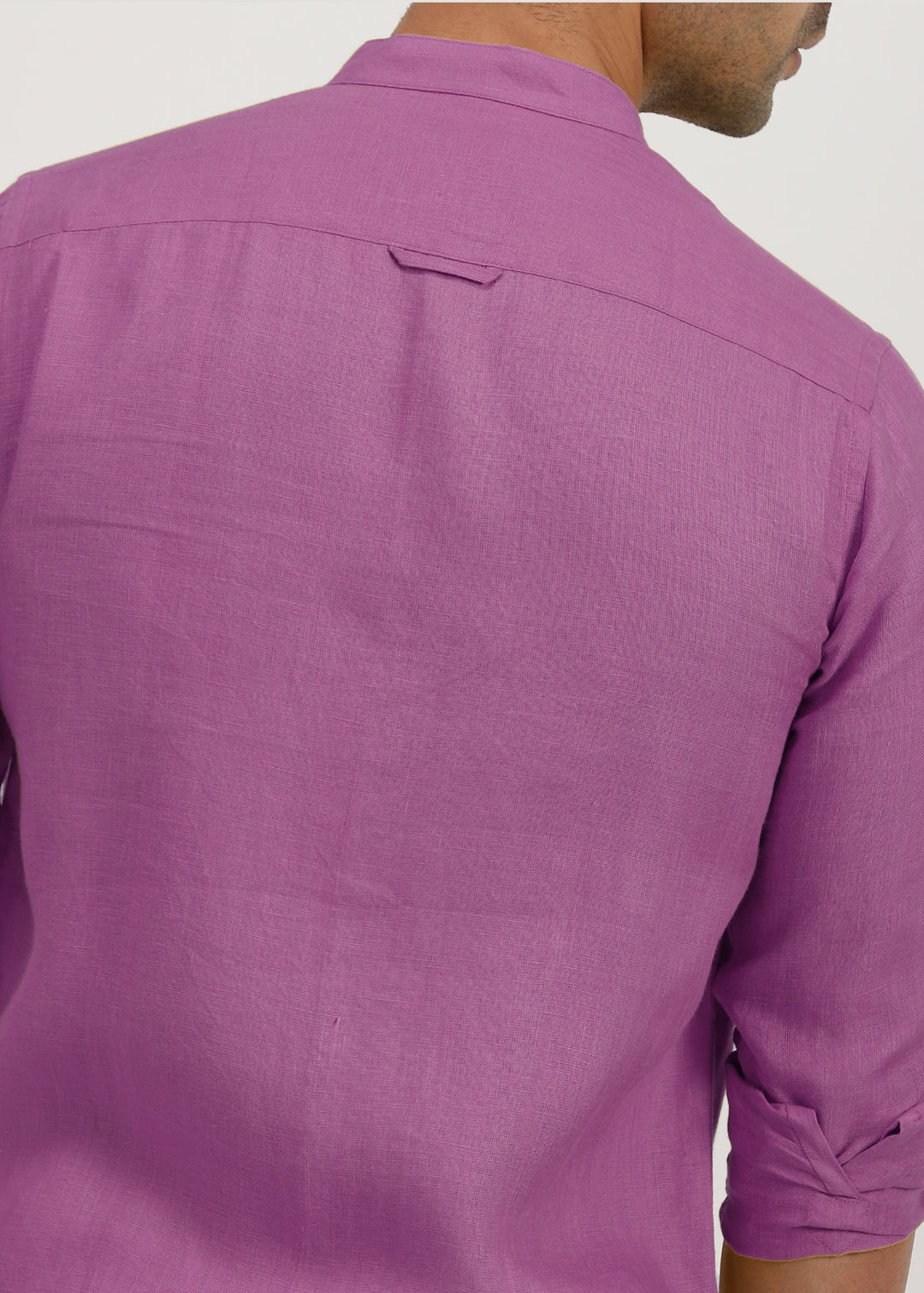 Luca - Pure Linen Double Pocket Full Sleeve Shirt - Berry Purple