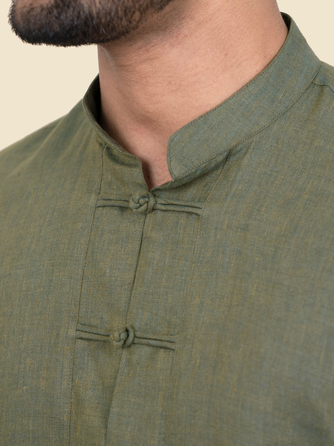 Marco - Pure Linen Full Sleeve Shirt - Seaweed Green