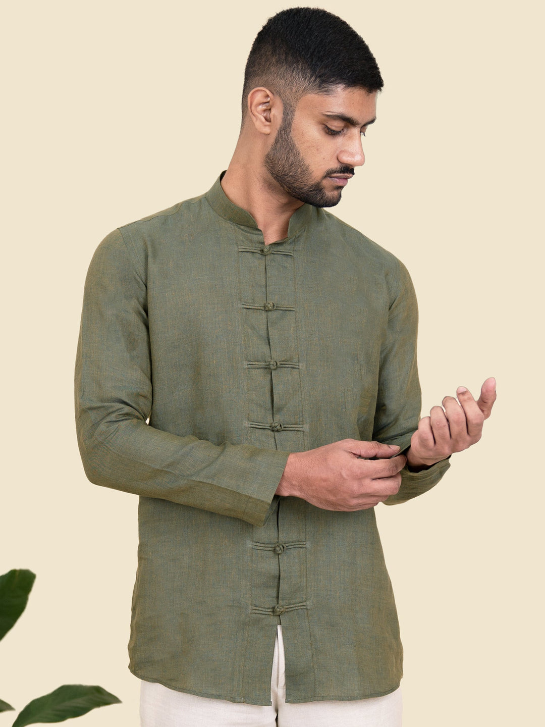 Marco - Pure Linen Full Sleeve Shirt - Seaweed Green | Rescue