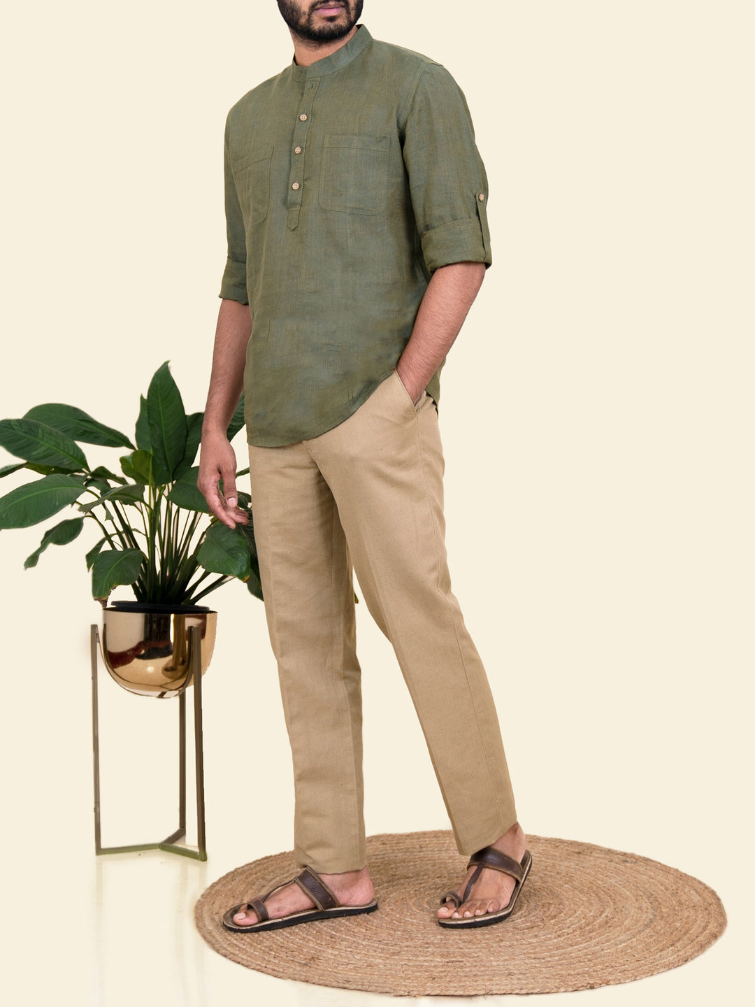 Mario - Pure Linen Full Sleeve Shirt - Seaweed Green | Rescue